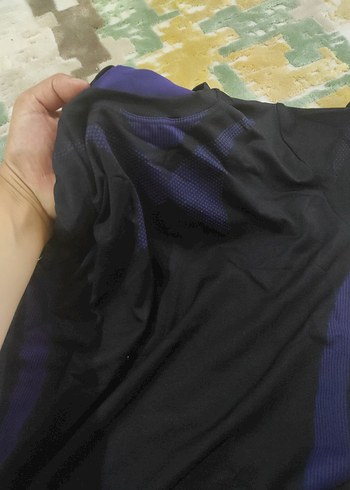 l Beden siyah Renk Siyah Fit Kesim Kısa Kollu Hamile Spor Tişörtü
