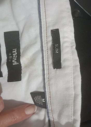 Düğmeli Beyaz Keten Erkek Gömlek - Görsel 7