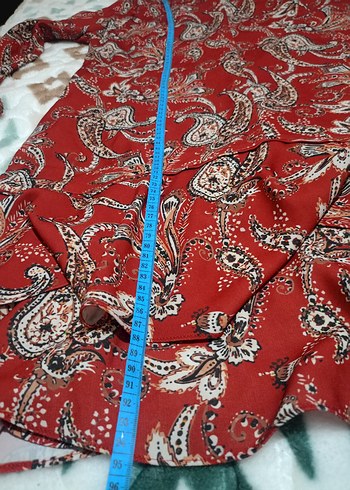 Desenli Bordo Elbise - Görsel 10