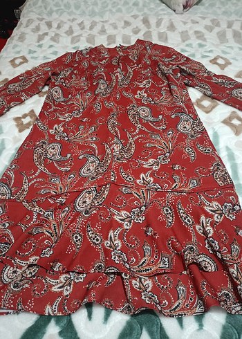 Desenli Bordo Elbise - Görsel 8