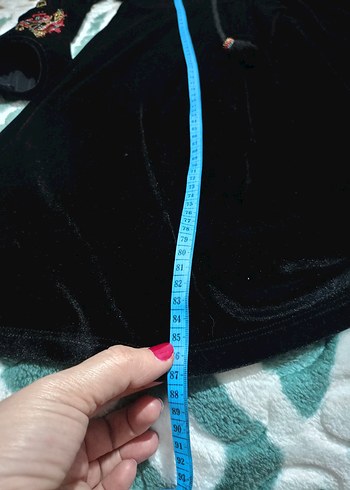 Uzun Kollu Siyah Nakışlı Bohem Elbise - Görsel 9