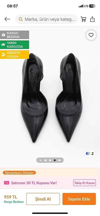 38 Beden Siyah stiletto