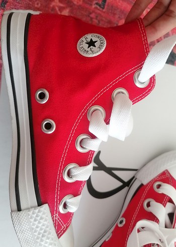 37,5 Beden kırmızı Renk Kırmızı Converse All Star Kadın Spor Ayakkabı