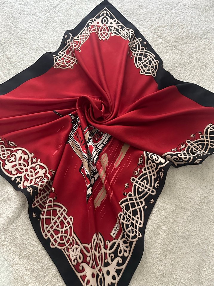 Kırmızı Armine Kadın Eşarp - Görsel 2