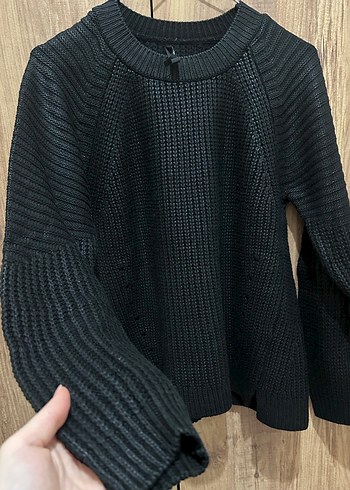 Siyah Kadın Defacto Örgü Kazak - Görsel 5