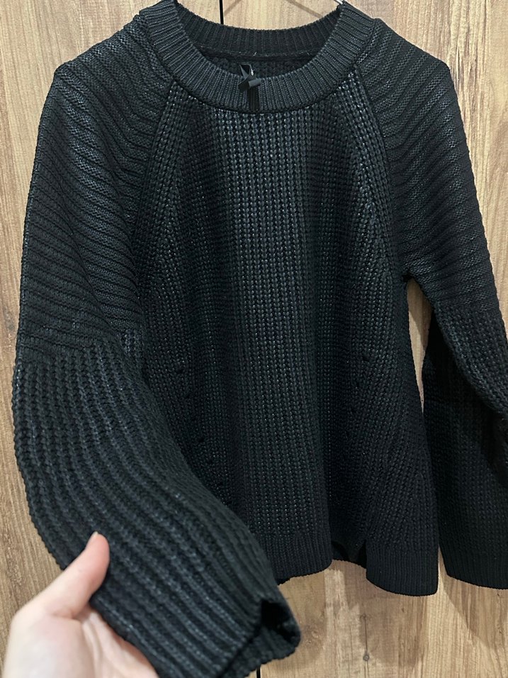 Siyah Kadın Defacto Örgü Kazak - Görsel 5