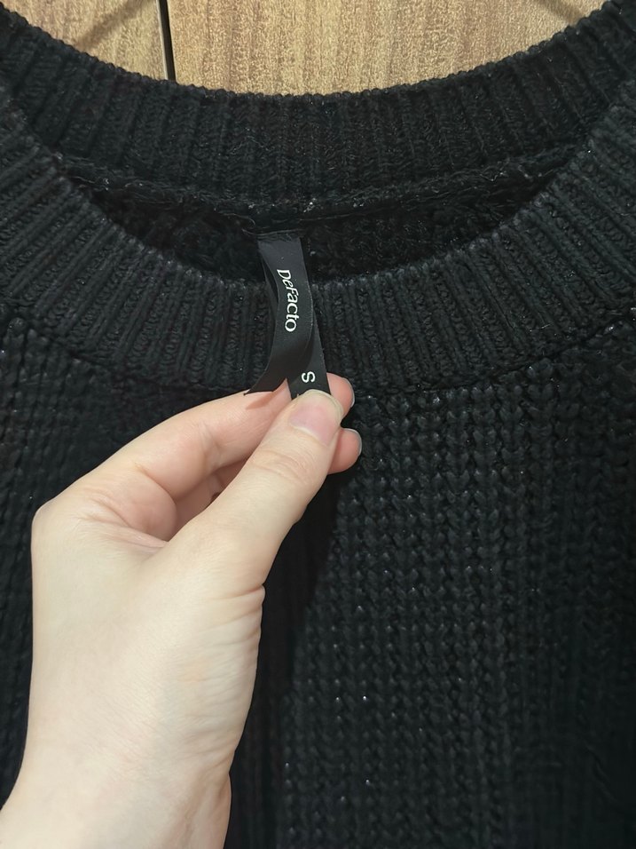 Siyah Kadın Defacto Örgü Kazak - Görsel 4