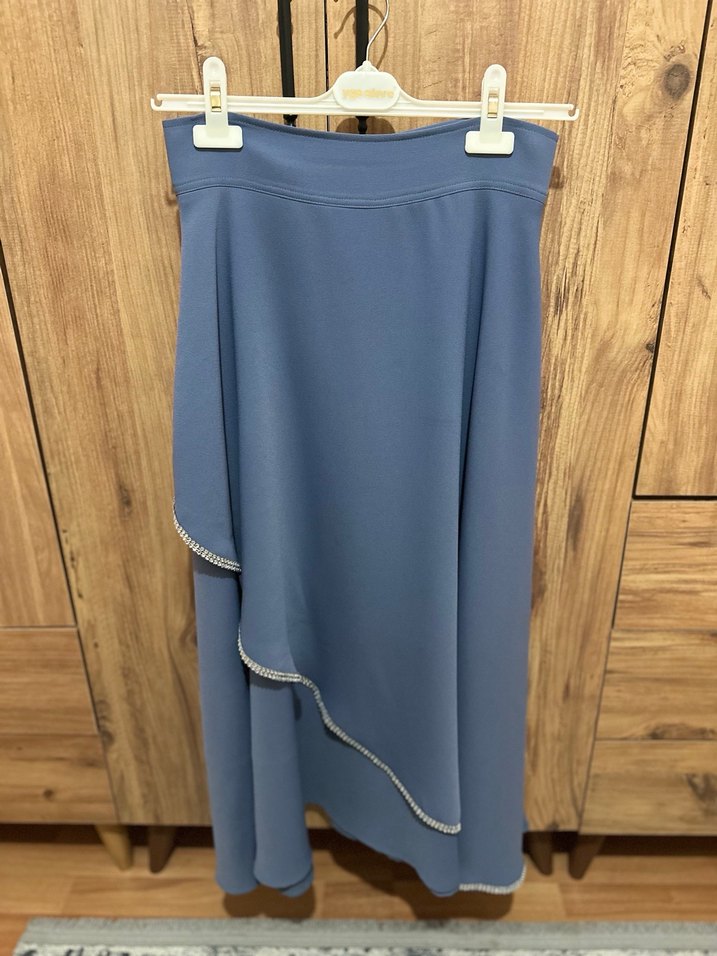 Drapeli Uzun Kadın Etek - Görsel 4