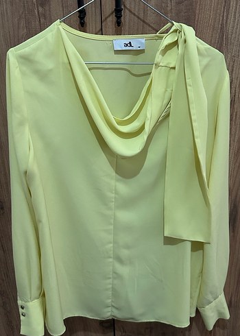 Sarı Drapeli ADL Kadın Bluz - Görsel 4