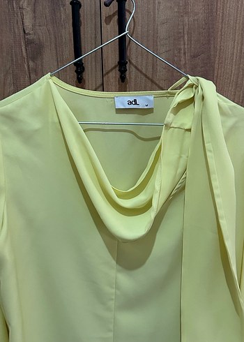 Sarı Drapeli ADL Kadın Bluz - Görsel 3