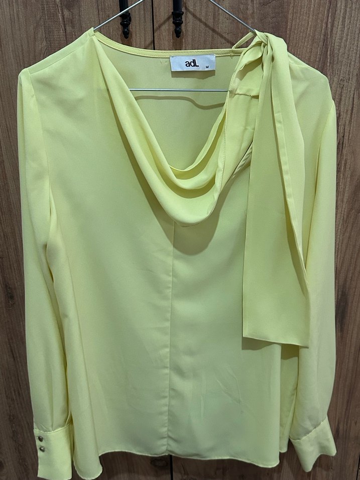 Sarı Drapeli ADL Kadın Bluz - Görsel 4