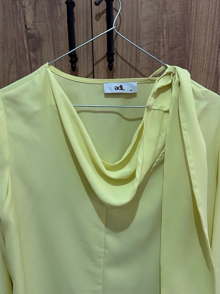 Sarı Drapeli ADL Kadın Bluz - Görsel 3