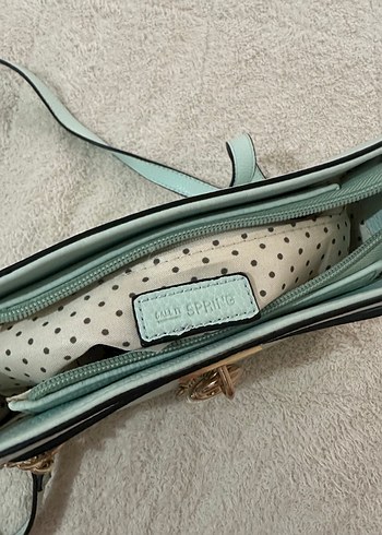 Zincir Detaylı Mint Deri Kadın Çanta - Görsel 6