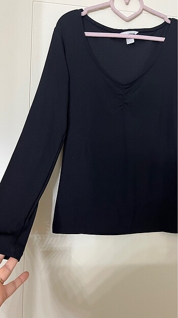 l Beden siyah Renk H&M büyük beden bluz