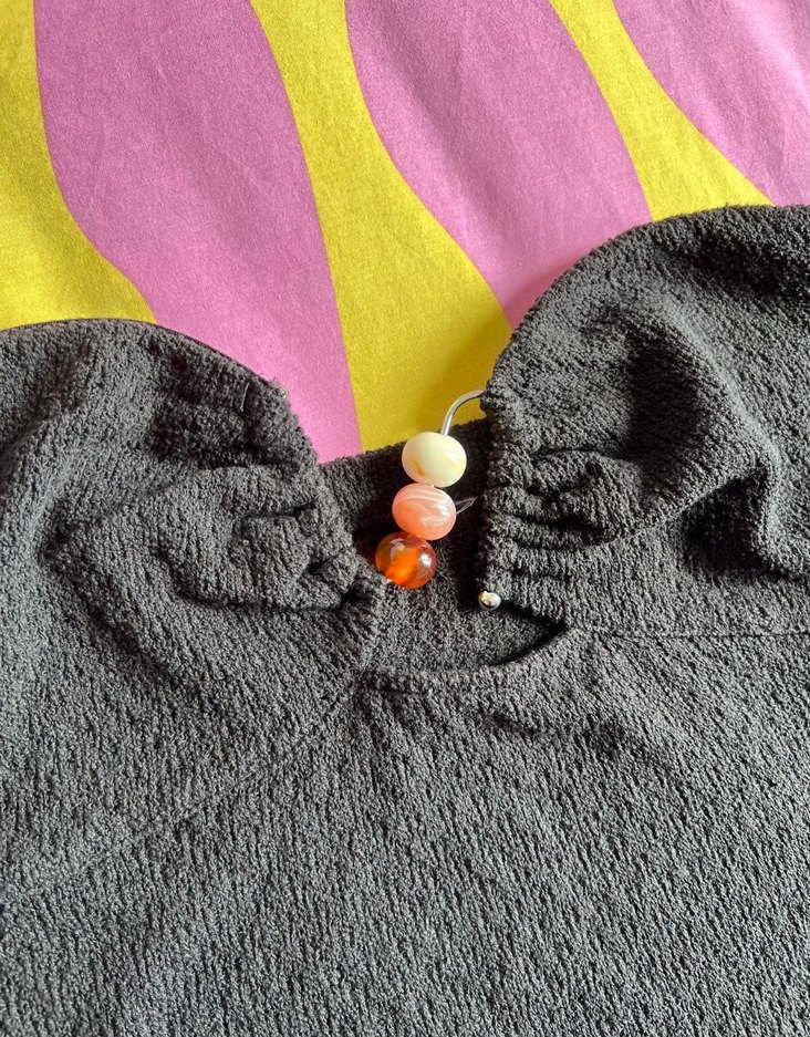 H&M boncuk detaylı büstiyer bluz - Görsel 2