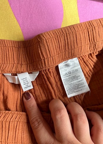 H&M büyük beden keten müslin şort - Görsel 3