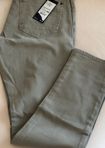 34 Beden haki Renk Mavi Düğmeli Regular Fit Erkek jean