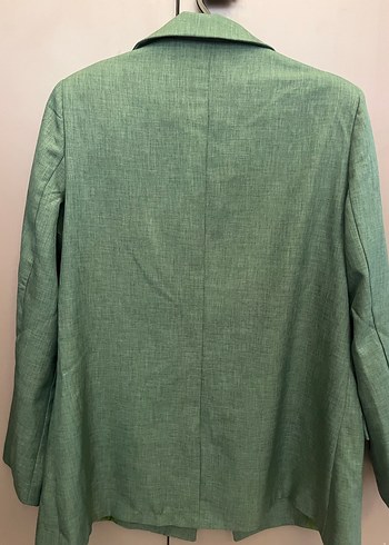 Trendyol & Milla Yeşil Keten Düğmeli Kadın Blazer Ceket