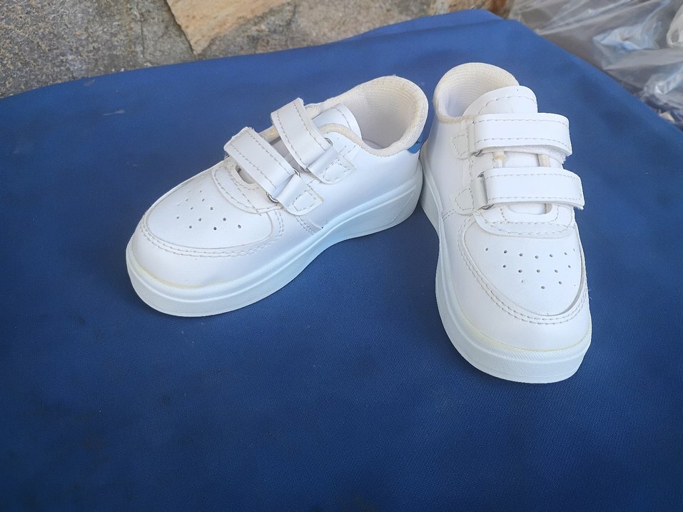 Beyaz Erkek Çocuk Spor Ayakkabı Velcro - Görsel 4