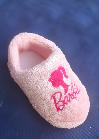 Pembe Barbie Kız Çocuk Sıcak Terlik Velcro - Görsel 7