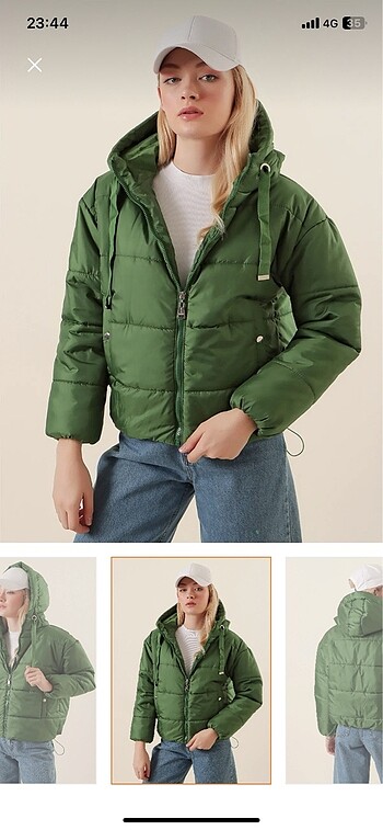 Yeşil şişme mont - Görsel 2