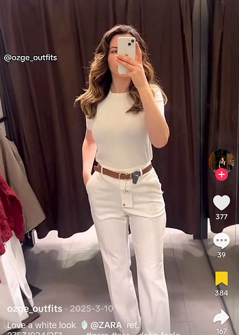 Kemerli straight fit pantolon - Görsel 3