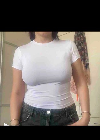 Beyaz Kısa Kollu yuvarlak yaka Tişört madmext - Görsel 5