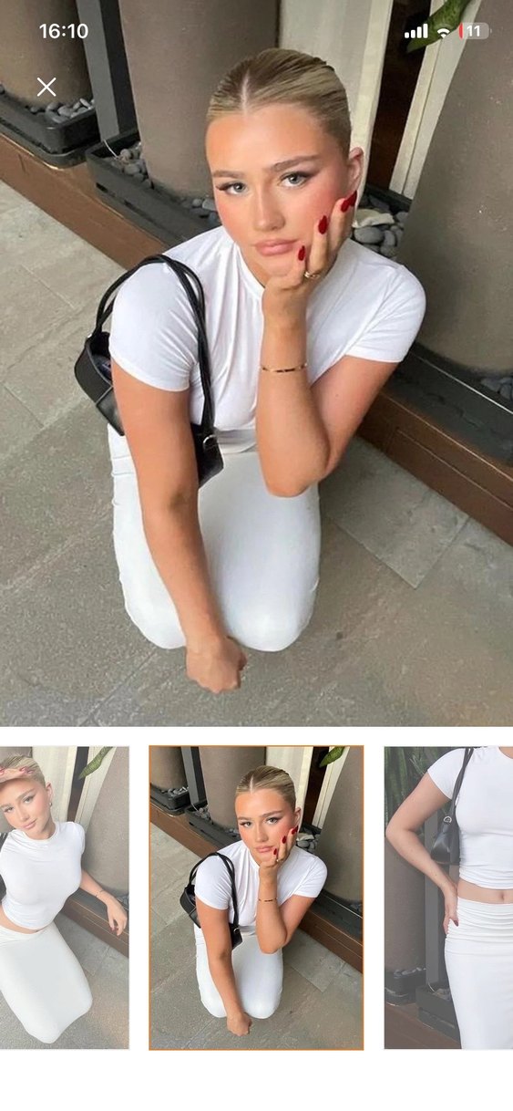 Beyaz Kısa Kollu yuvarlak yaka Tişört madmext - Görsel 4