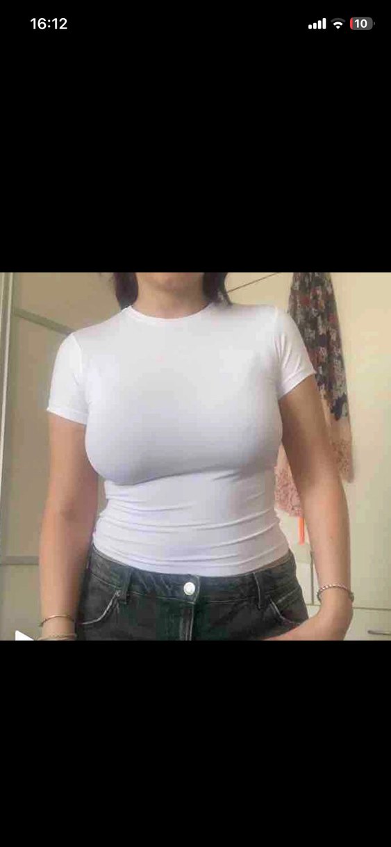 Beyaz Kısa Kollu yuvarlak yaka Tişört madmext - Görsel 5