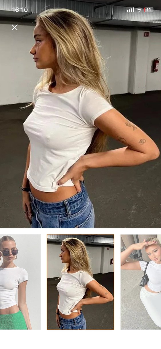 Beyaz Kısa Kollu yuvarlak yaka Tişört madmext - Görsel 2