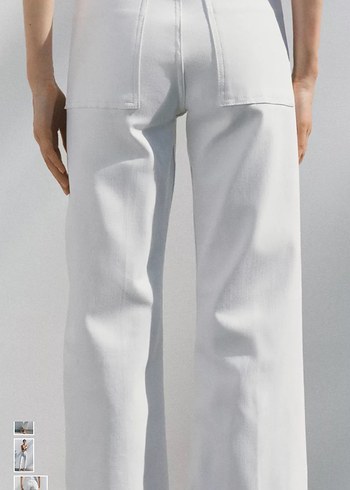 Zara Beyaz Midi Kadın Pantolon - Görsel 3