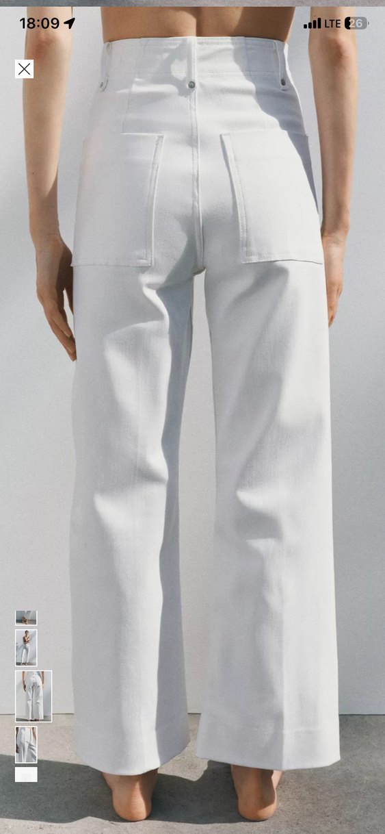 Zara Beyaz Midi Kadın Pantolon - Görsel 3