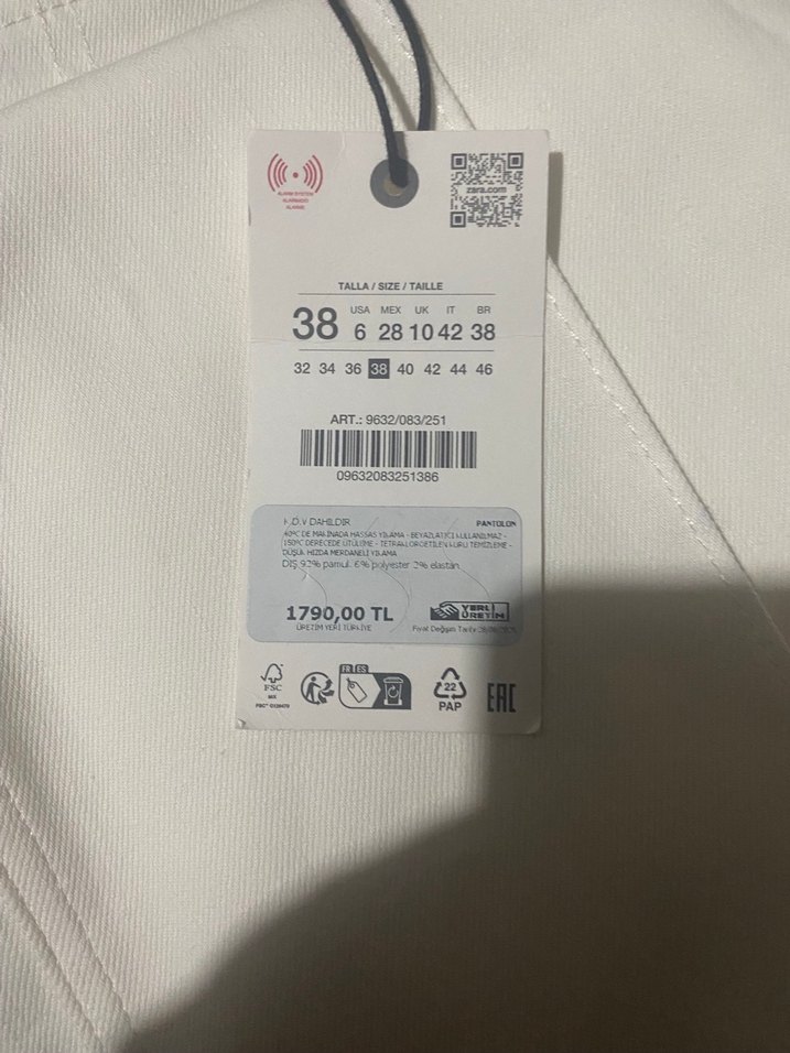 Zara Beyaz Midi Kadın Pantolon - Görsel 5