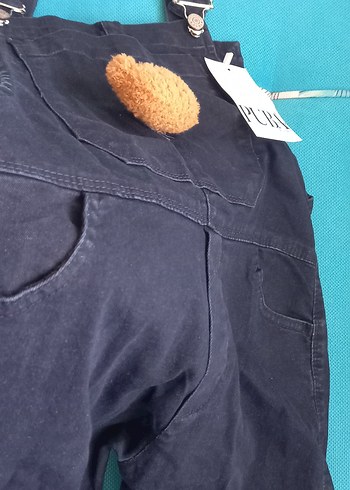 10 Yaş Beden Siyah kiz Çocuk Denim Tulum