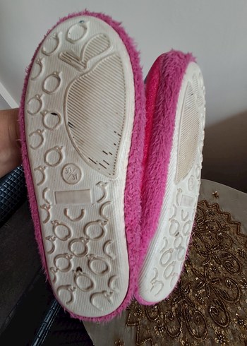 Kız Çocuk Pembe Baskılı Sıcak Ev Terliği - Görsel 5