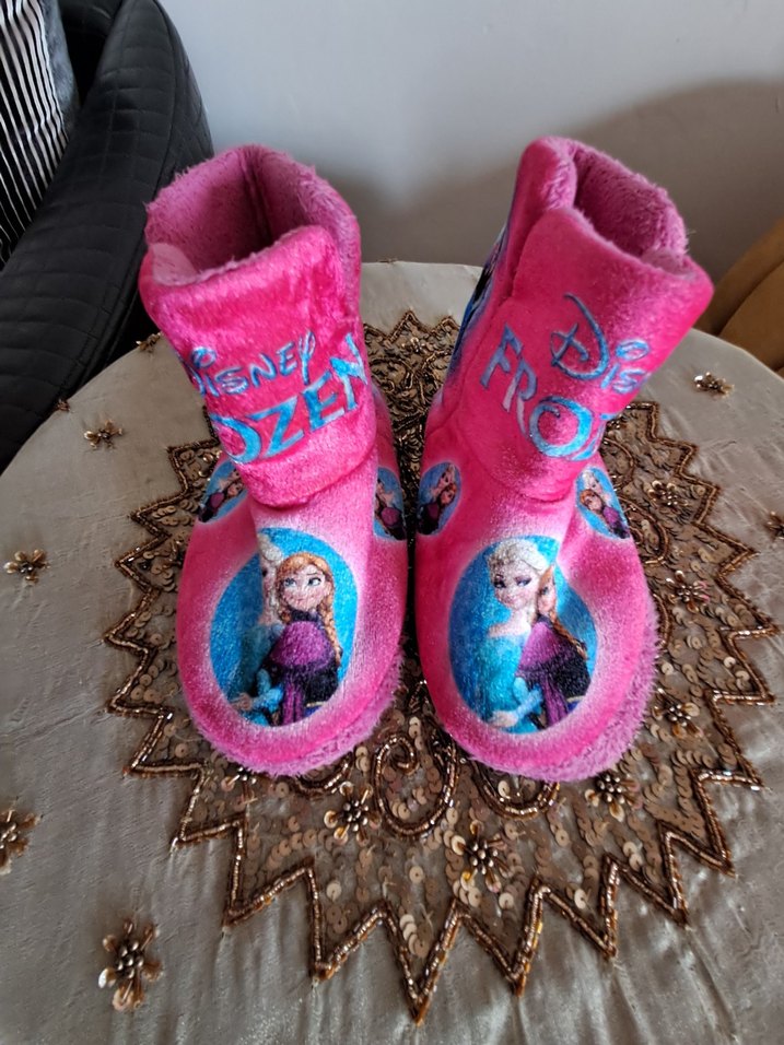 Kız Çocuk Pembe Baskılı Sıcak Ev Terliği - Görsel 2