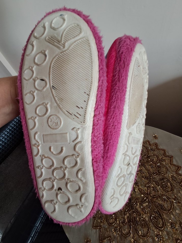 Kız Çocuk Pembe Baskılı Sıcak Ev Terliği - Görsel 5