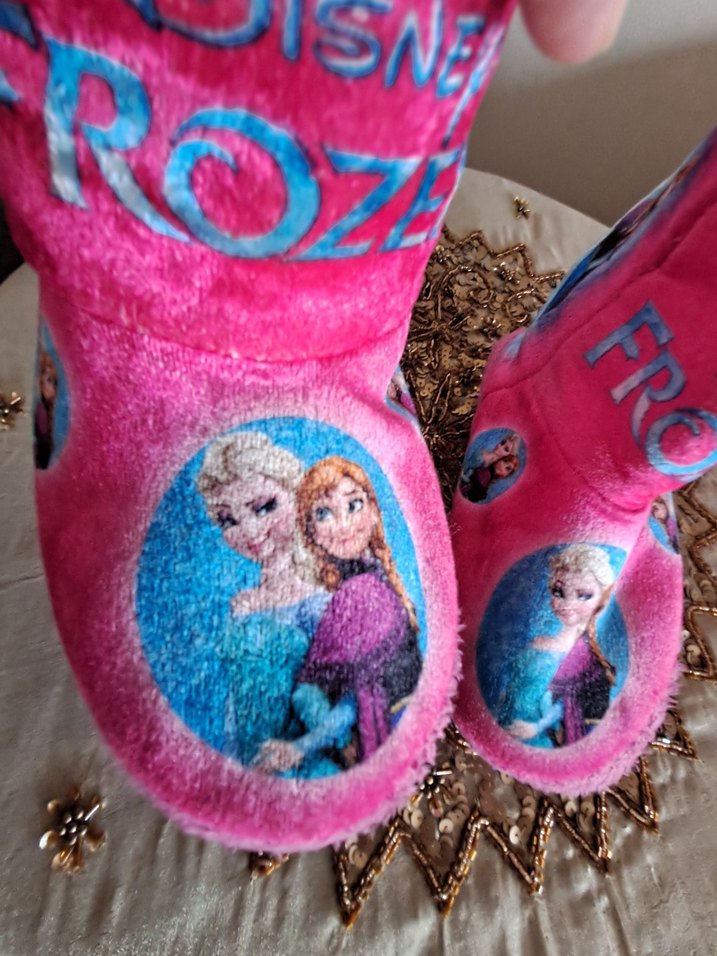 Kız Çocuk Pembe Baskılı Sıcak Ev Terliği - Görsel 3