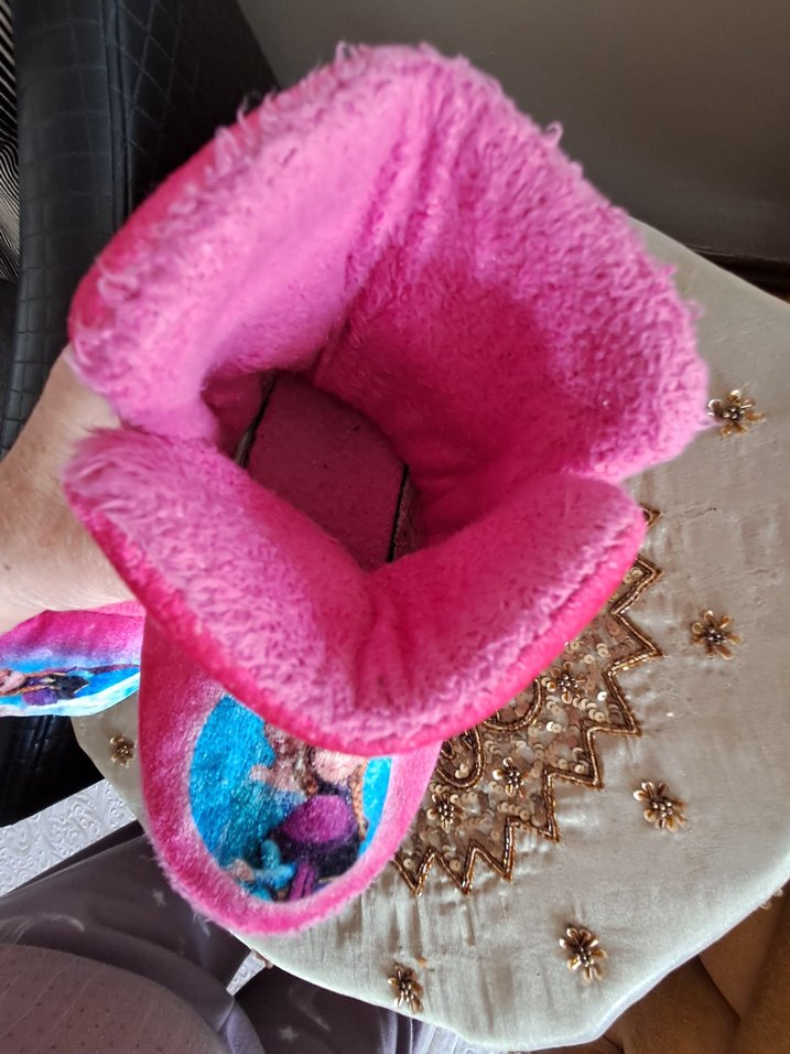 Kız Çocuk Pembe Baskılı Sıcak Ev Terliği - Görsel 4