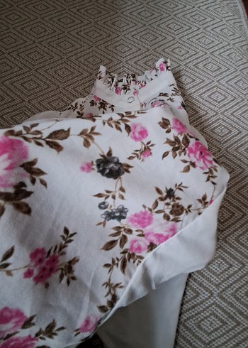 Çiçek Desenli Kız Çocuk Kısa Kollu Gömlek - Görsel 5