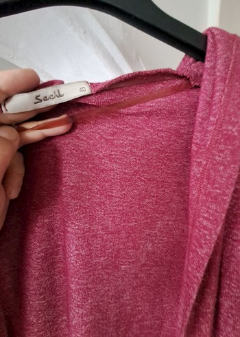 SEÇİLMarka Pembe Uzun Kadın Hırka - Görsel 5