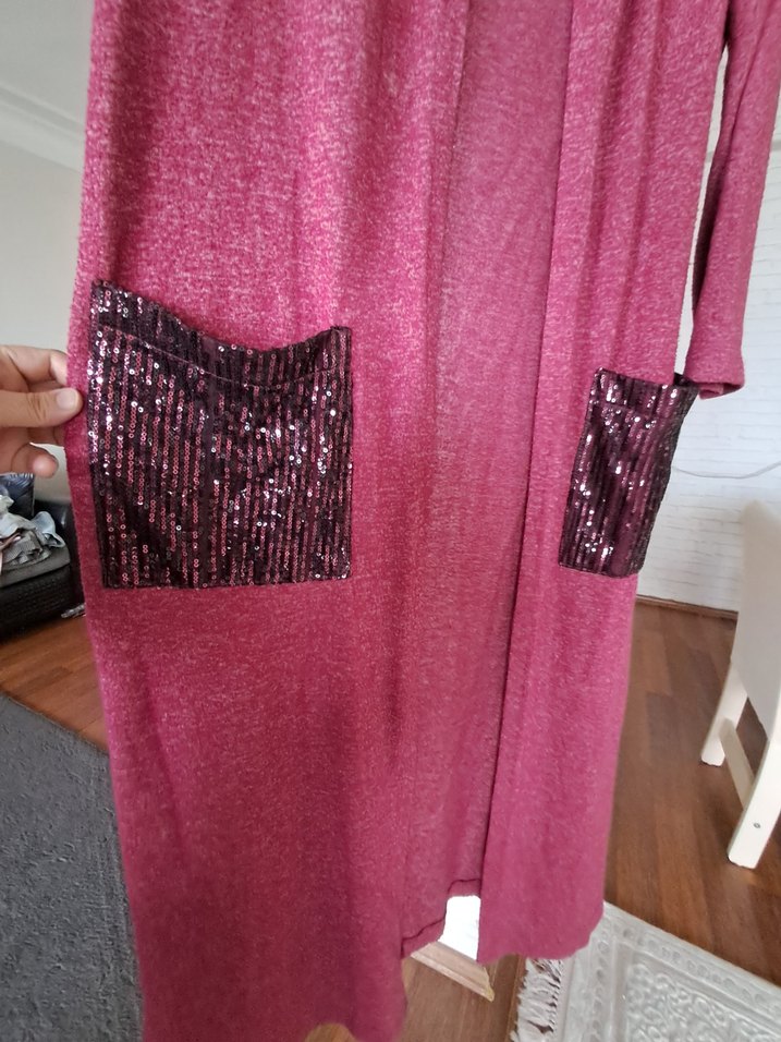 SEÇİLMarka Pembe Uzun Kadın Hırka - Görsel 3