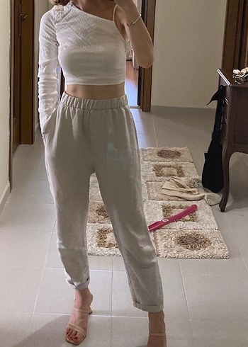 Oysho keten pantolon - Görsel 2