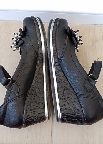 Kız Çocuk Siyah Tokalı Babet Ayakkabı - Görsel 3