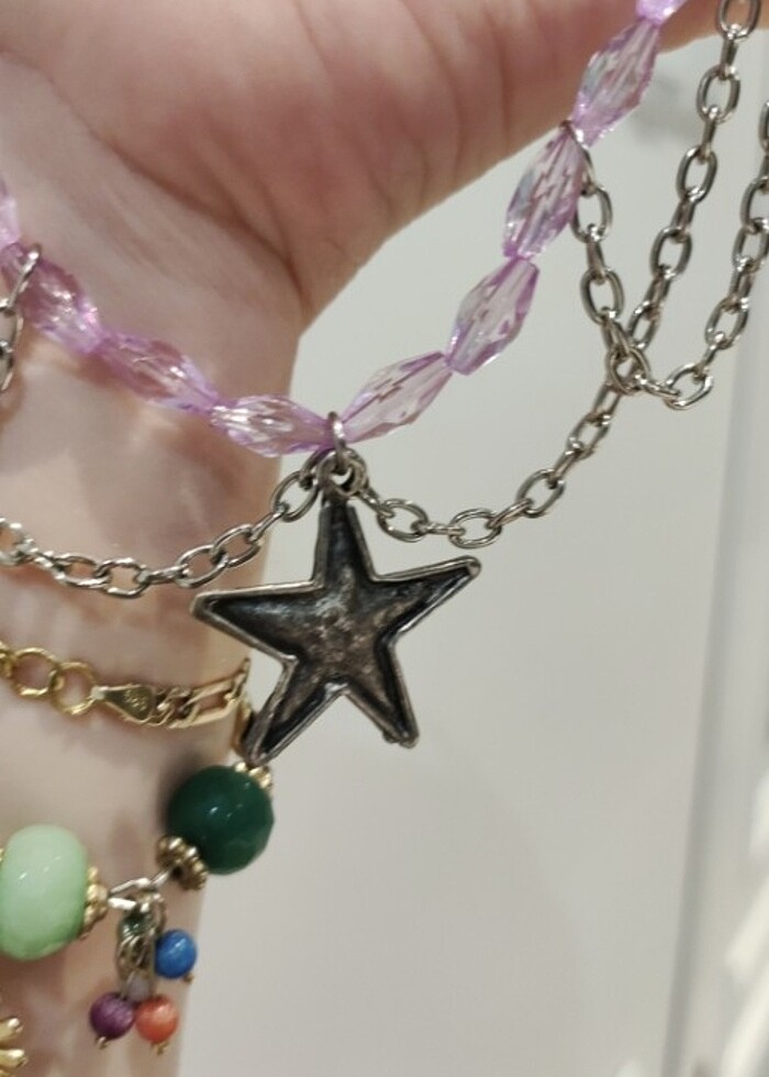 El yapımı mor kolye - Görsel 2