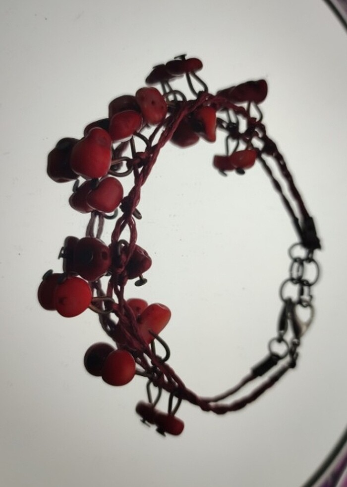 El yapımı Mercan doğal taş bileklik  - Görsel 2