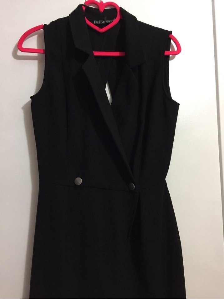 Siyah Uzun Kadın elbise - Görsel 2