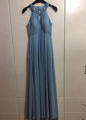 Mavi Uzun Abiye Elbise - Görsel 3