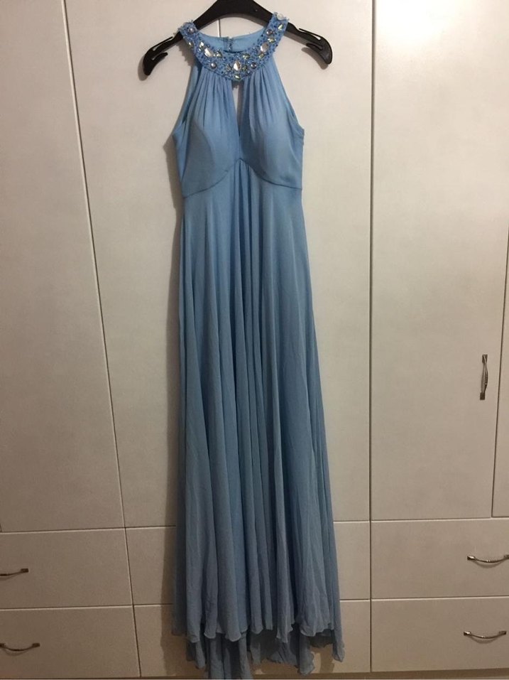 Mavi Uzun Abiye Elbise - Görsel 4