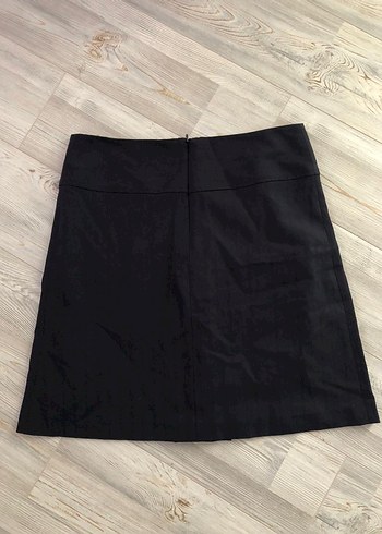 Düğmeli Siyah Mini Etek - Görsel 4